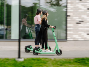 Bolt e-scooters being ridden