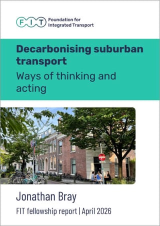 Front cover of the report: Decarbonising suburban transport