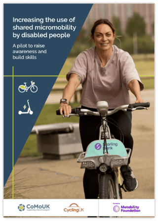 Front cover of the report featuring a shared bike user