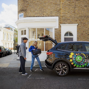 Car club vehicle being loaded in London