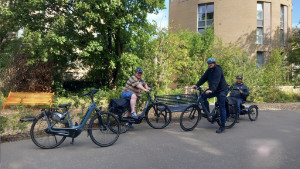 Pennywell pop-up hub ride participants on their e-bikes