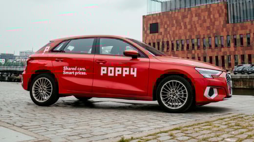 Poppy shared car parked up