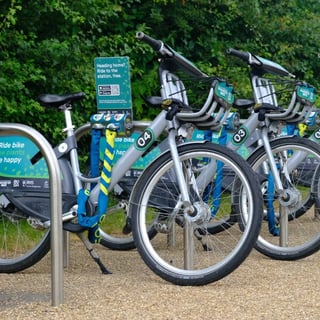 Shared bikes are locked in bays at RHS Bridgewater_opt