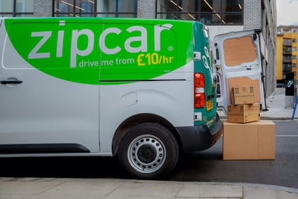 Zipcar van being loaded
